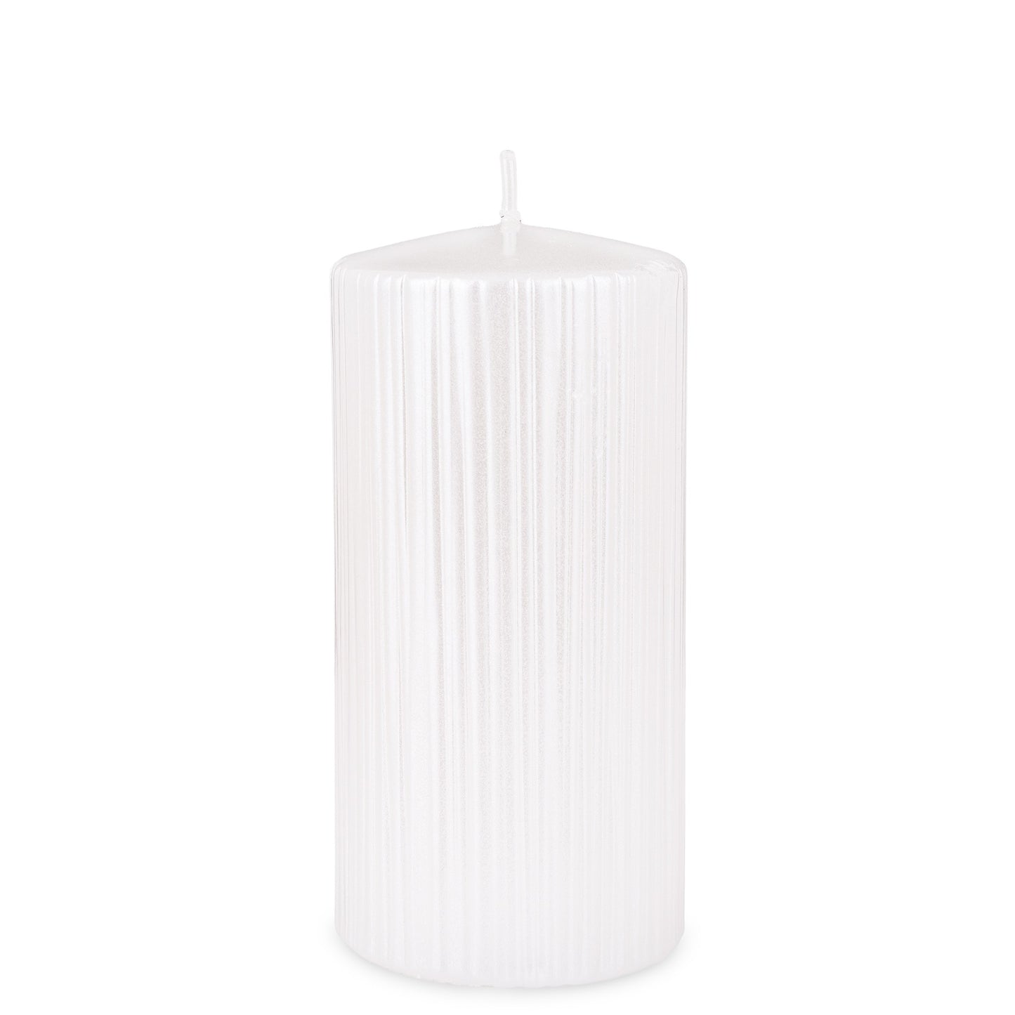 Lumânare perlată mare 15x7x7 cm, ornament elegant și rafinat pentru casă, cadou pentru aniversări și ocazii speciale, decor sofisticat pentru living și dormitor, atmosferă caldă și primitoare