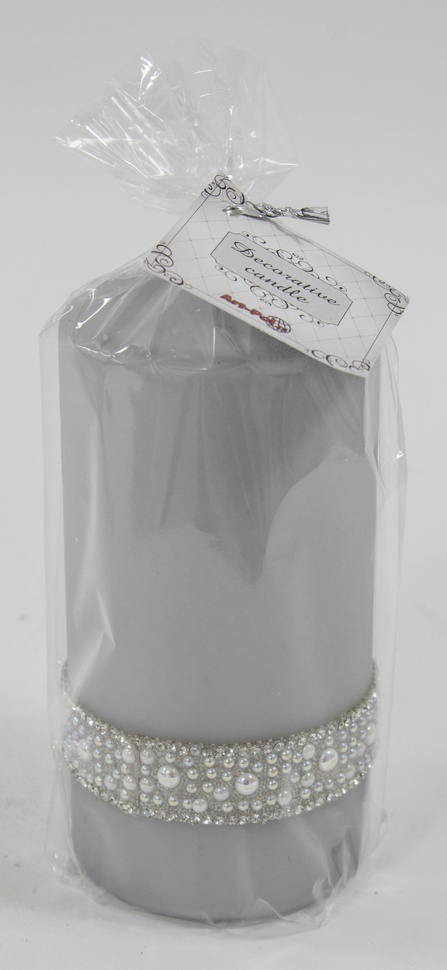 Lumânare neagră cu pietre 14x8x8 cm – decor modern
