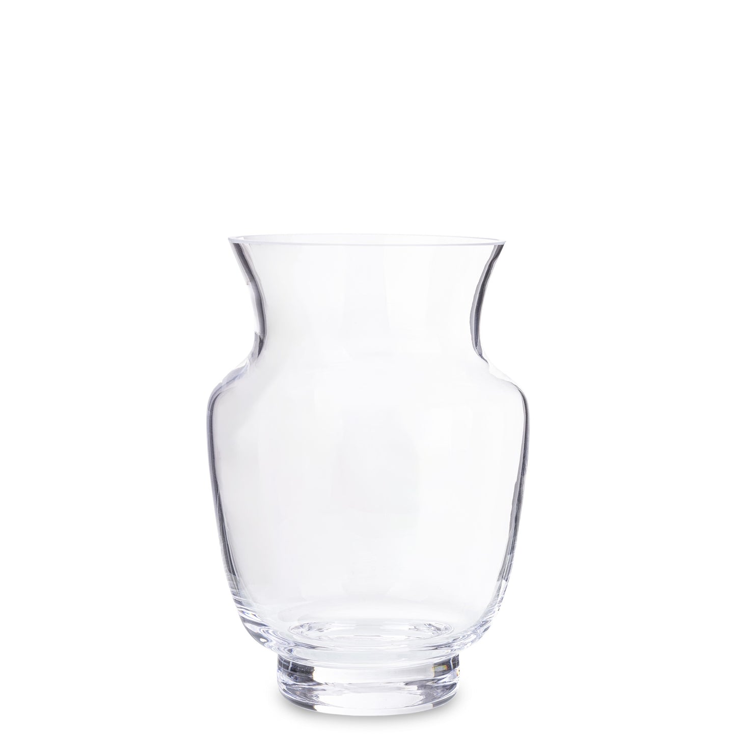 Vază de sticlă transparentă 20x14x14 cm, decor elegant pentru flori naturale și artificiale, ornament pentru living, birou și masă festivă, cadou rafinat și stilat pentru ocazii speciale