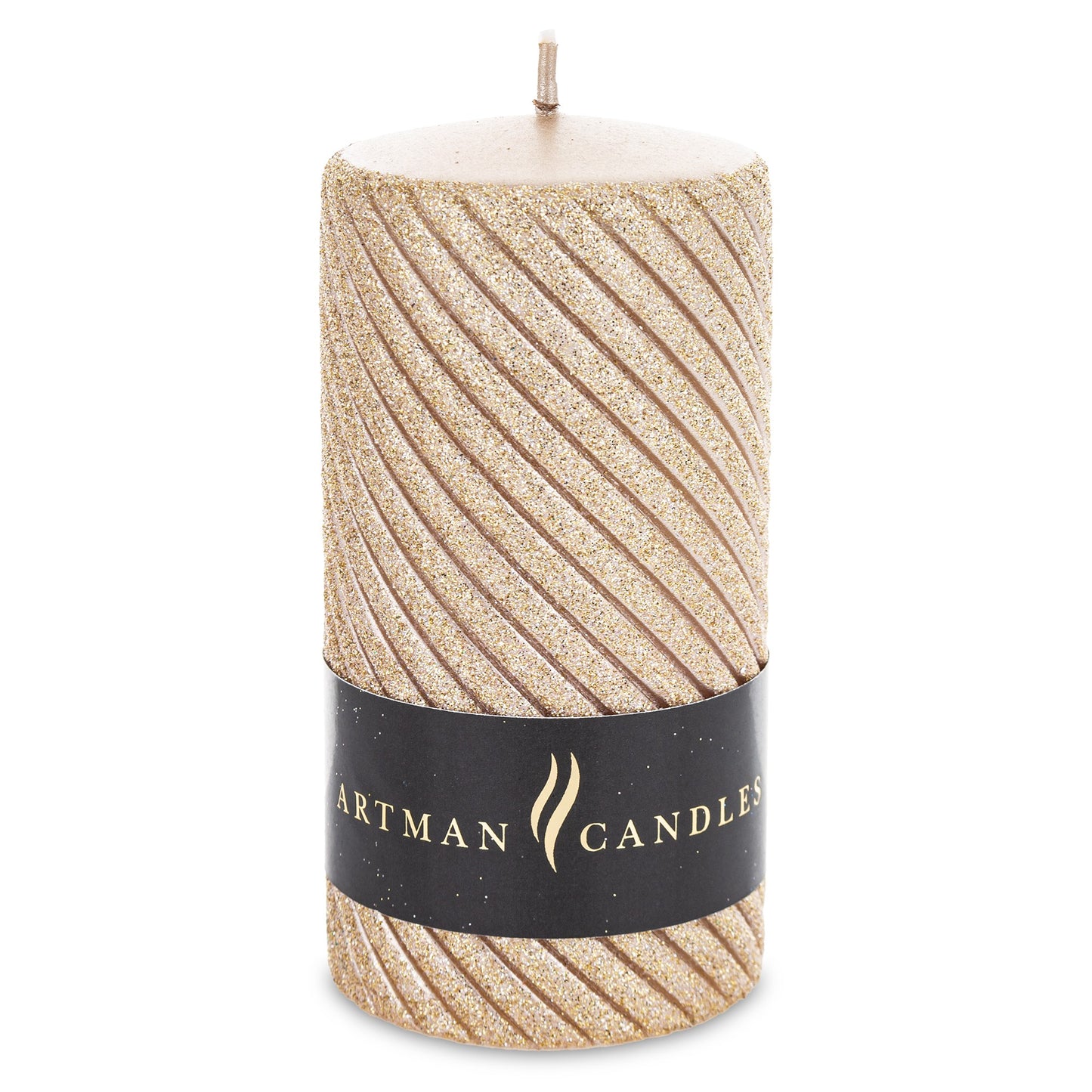 Lumânare roze cu sclipici mare 17,5x7x7 cm, cadou și decor elegant, mentha - flori, cadouri și decorațiuni