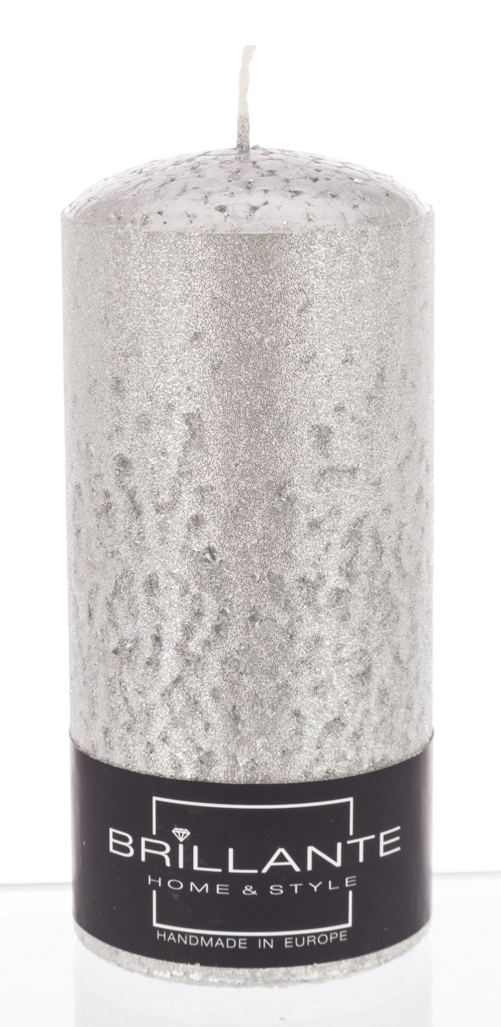 Lumânare cu sclipici argintiu 15x7x7 cm