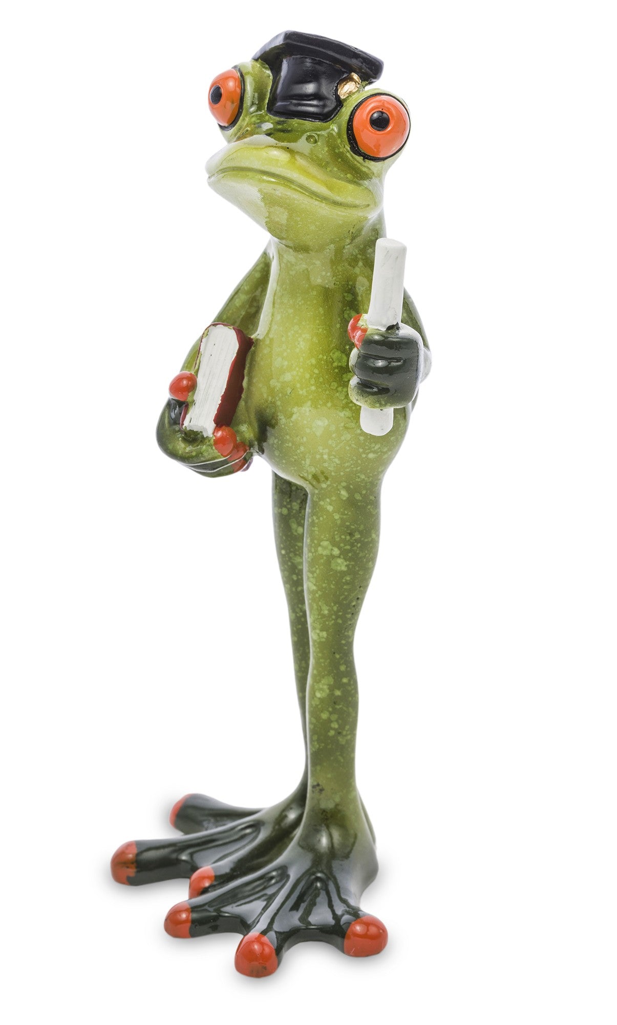 Figurina broască scafandru din rășină, dimensiuni 15x11x5 cm. Jucăușă și decorativă, perfectă pentru orice spațiu.