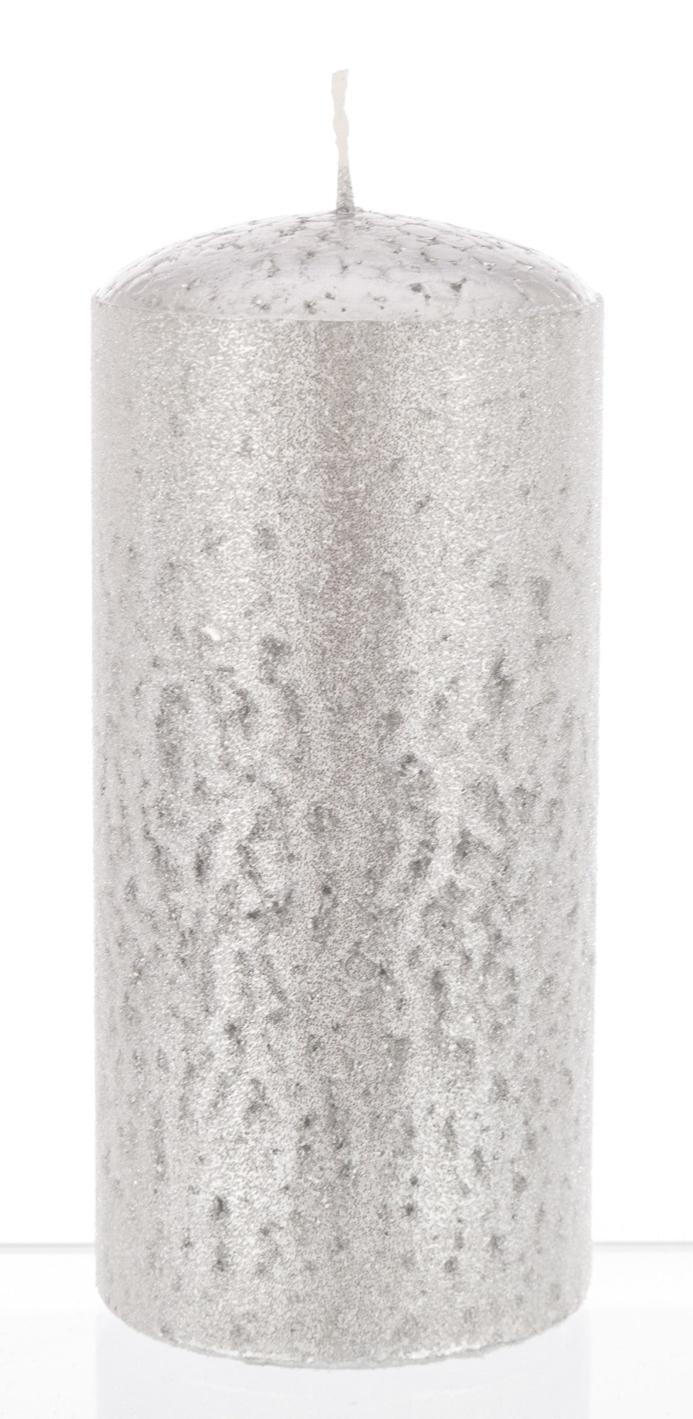 Lumânare cu sclipici argintiu 15x7x7 cm