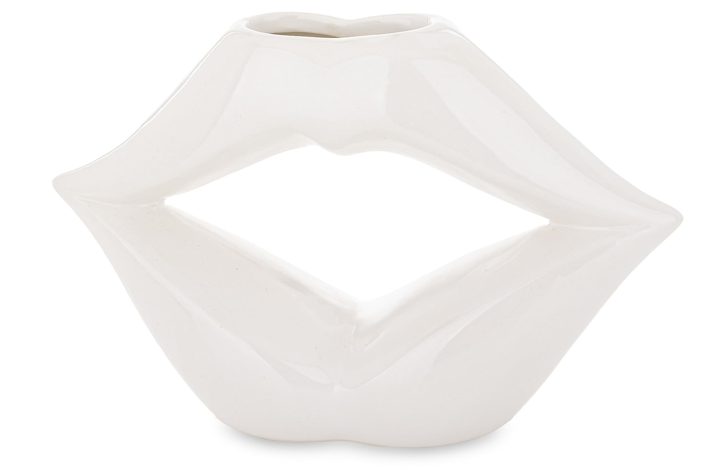Vază buze ceramică 13x20x6,5 cm, decor modern și artistic pentru flori, ornament pentru living, birou și dormitor, cadou elegant pentru pasionații de decorațiuni, atmosferă stilată și sofisticată