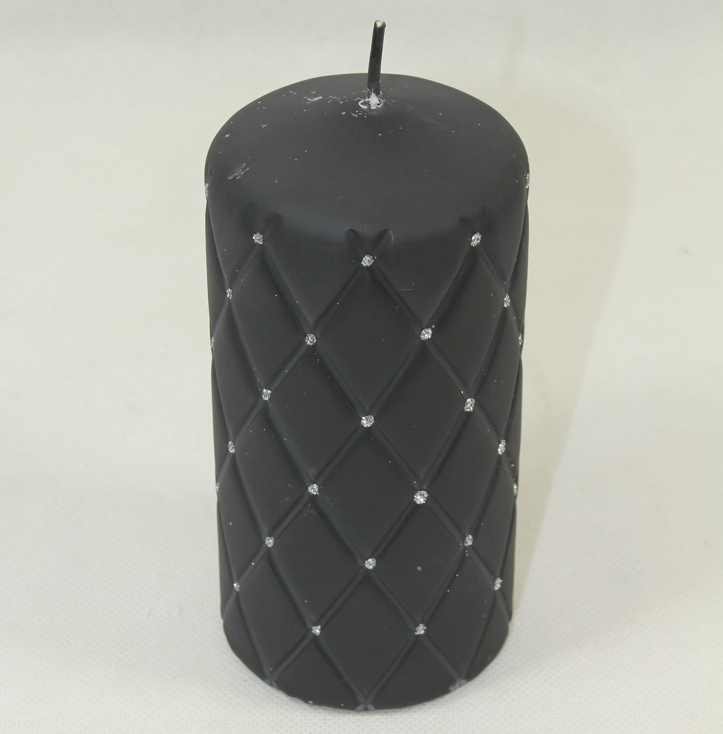 Lumânare neagră cu pietre 15x7x7 cm
