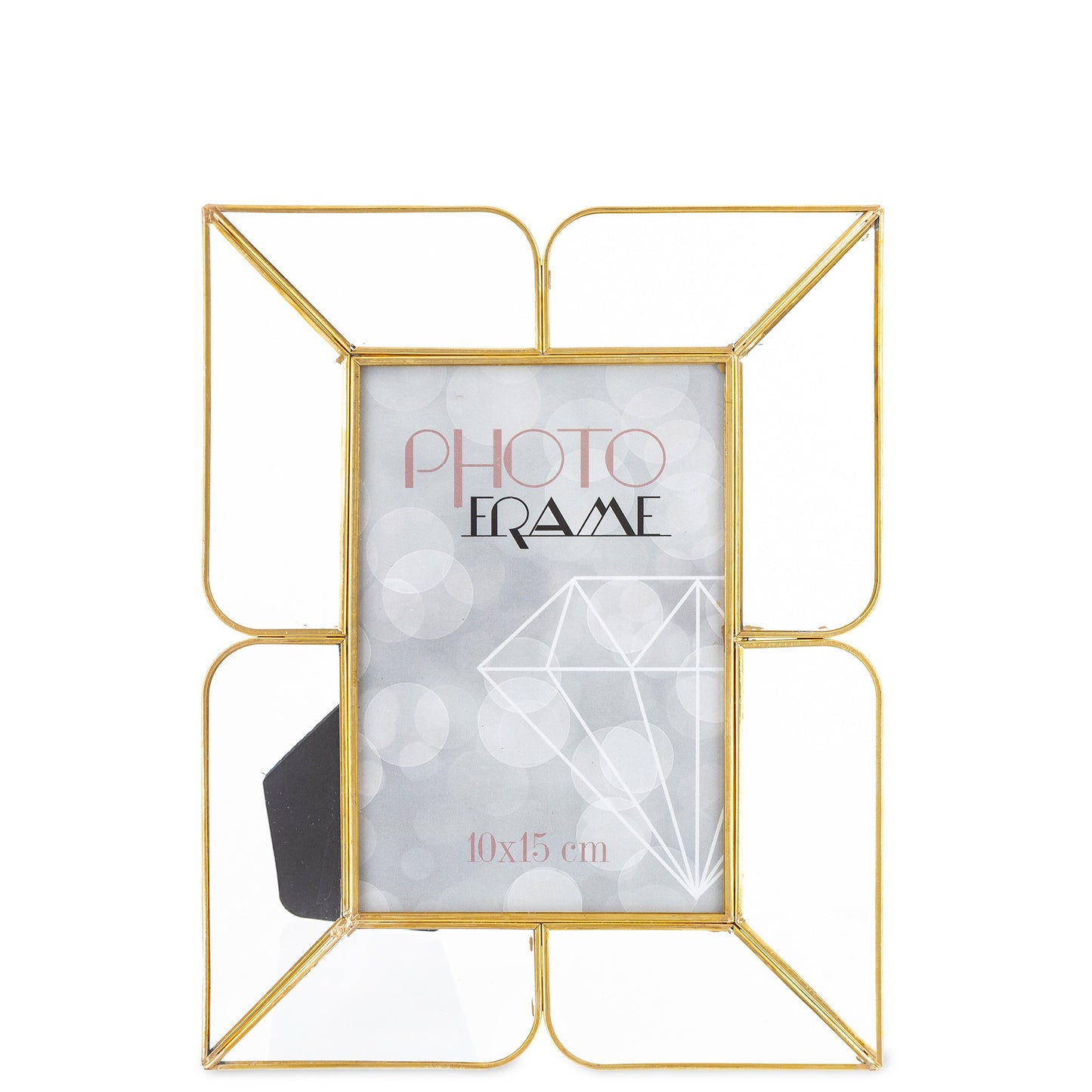 Ramă foto aurie metalică 23,5x18,5 cm, suport elegant pentru fotografii, decor interior pentru living sau birou, cadou rafinat pentru familie și prieteni, ornament colecționabil și sofisticat