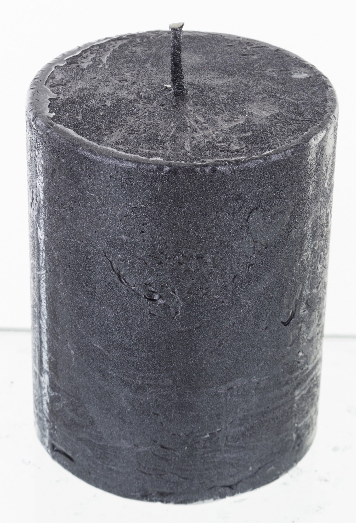 Lumânare antichizată neagră 9x7x7 cm