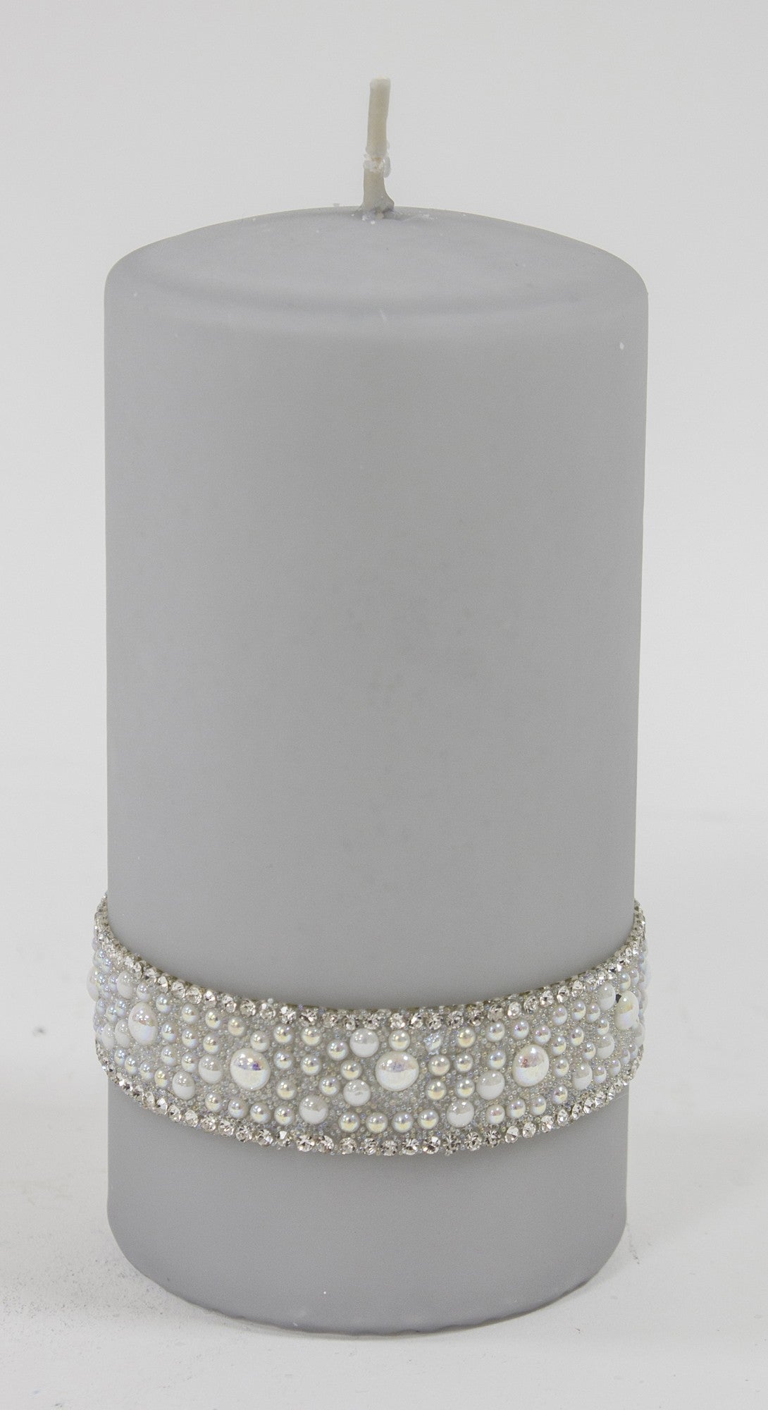 Lumânare neagră cu pietre 14x8x8 cm – decor modern