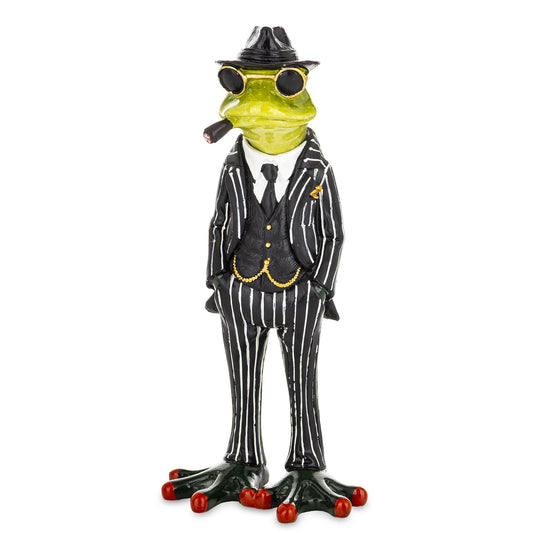 Figurină decorativă în formă de broască gangster realizată cu detalii amuzante și expresive, ideală pentru decoruri creative și pline de personalitate. Designul original adaugă un accent comic și modern oricărui spațiu și transformă această piesă într-un obiect decorativ perfect pentru living, birou, bar sau camera adolescenților. Este o alegere excelentă pentru cadouri haioase oferite prietenilor, colegilor sau persoanelor pasionate de figurine și accesorii decorative neobișnuite.