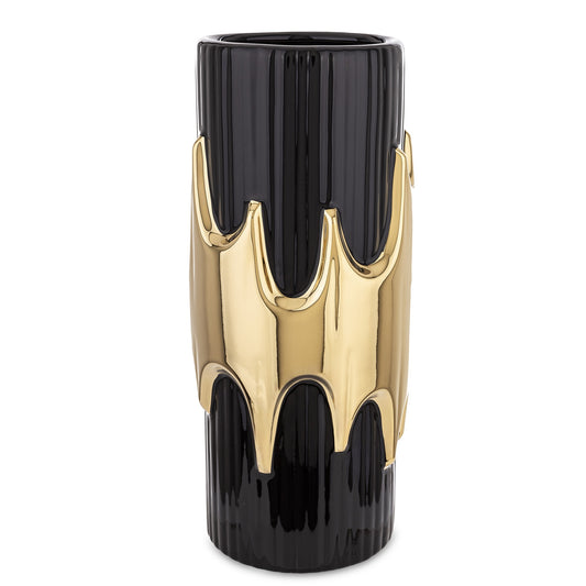 Vază ceramică negru auriu 30x12x12 cm, vas elegant pentru flori, mentha - flori, cadouri și decorațiuni