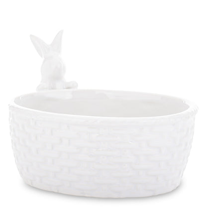 Ghiveci ceramică alb cu accente roșii pentru plante decorative și decor elegant modern în living sau birou.