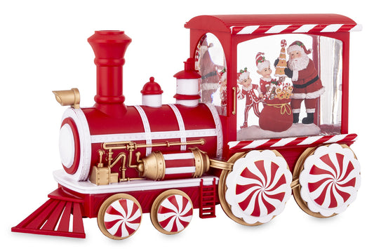 Decorațiune de Crăciun realizată cu detalii bogate, reprezentându-l pe Moș Crăciun într-o locomotivă încărcată cu cadouri. Piesa aduce o atmosferă de poveste în orice decor festiv, fiind ideală pentru living, vitrine sau colțuri tematice de iarnă. Designul său expresiv o face potrivită atât pentru colecționari cât și pentru cadouri de sezon oferite familiei sau copiilor.