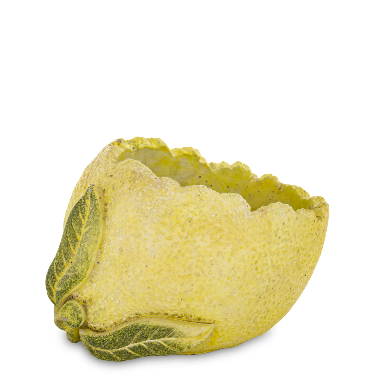 Ghiveci decorativ din ciment cu design lămâie, ideal pentru plante mici, suculente sau decor modern de bucătărie și terasă. Designul fresh aduce un accent mediteranean și vesel în orice spațiu. Este perfect ca decor sau cadou de casă nouă.