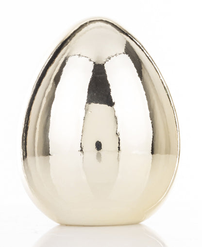 Ou decorativ ceramic auriu 10x8x8 cm