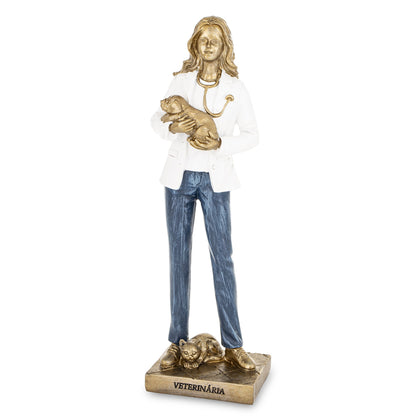 Figurină mică medic veterinar din rășină, ornament amuzant și decorativ, cadou original pentru iubitorii de animale