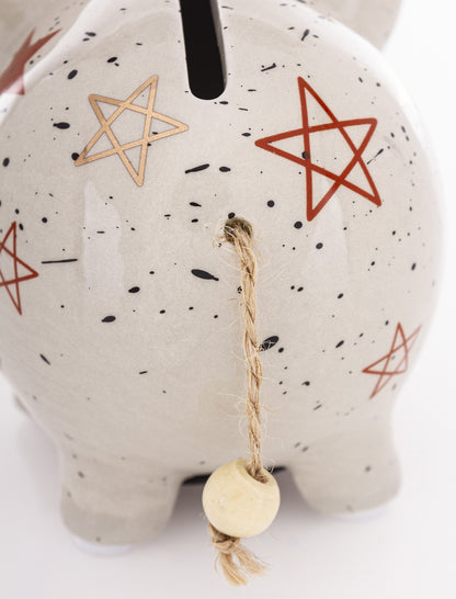 Pușculiță ceramică elefant cu coroană 10,5x8x12 cm