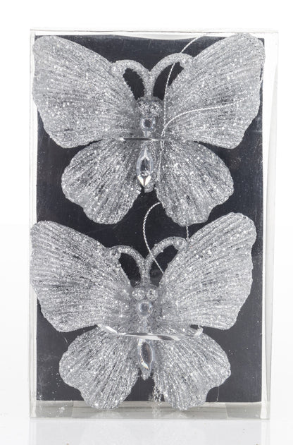 Glob fluture auriu sclipici rășină 9x11x4cm
