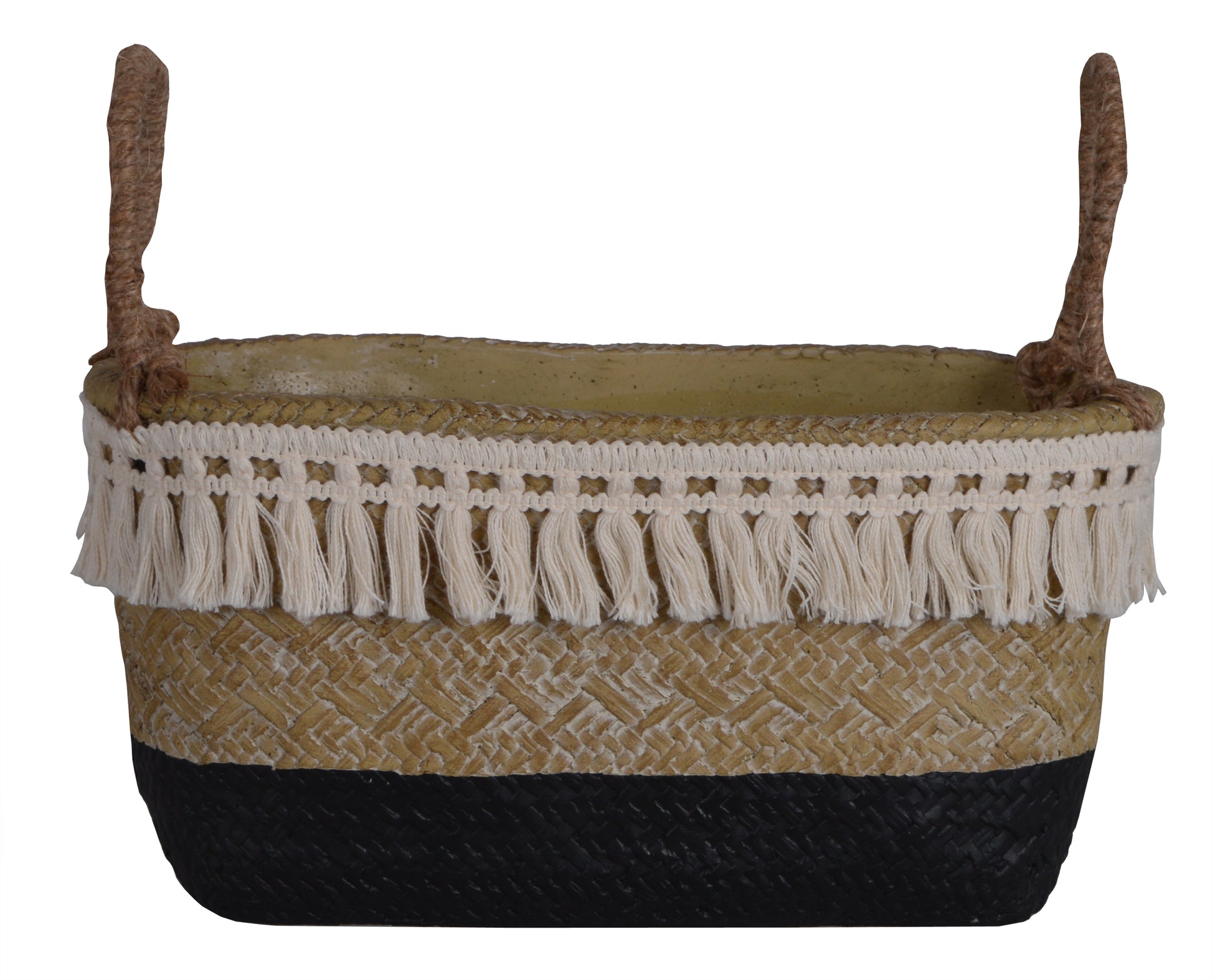 Ghiveci ciment boho, 28x15x14 cm, decor boho chic.