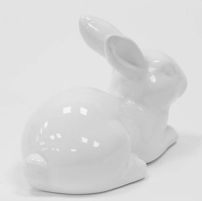 Iepuraș ceramic alb decor Paște elegant