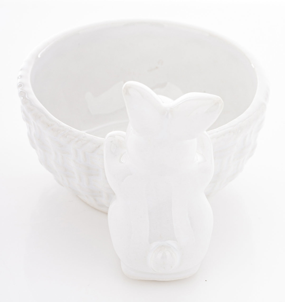 Ghiveci iepuraș ceramic alb decor Paște