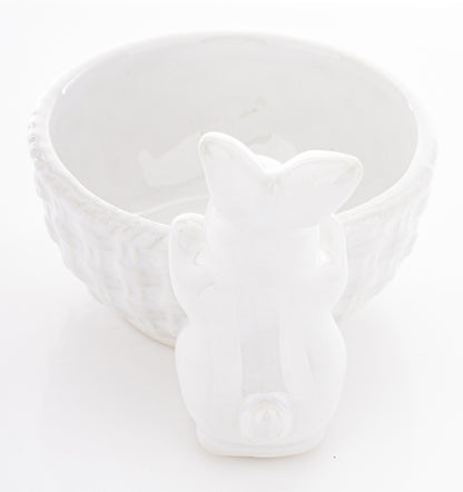 Ghiveci iepuraș ceramic alb decor Paște