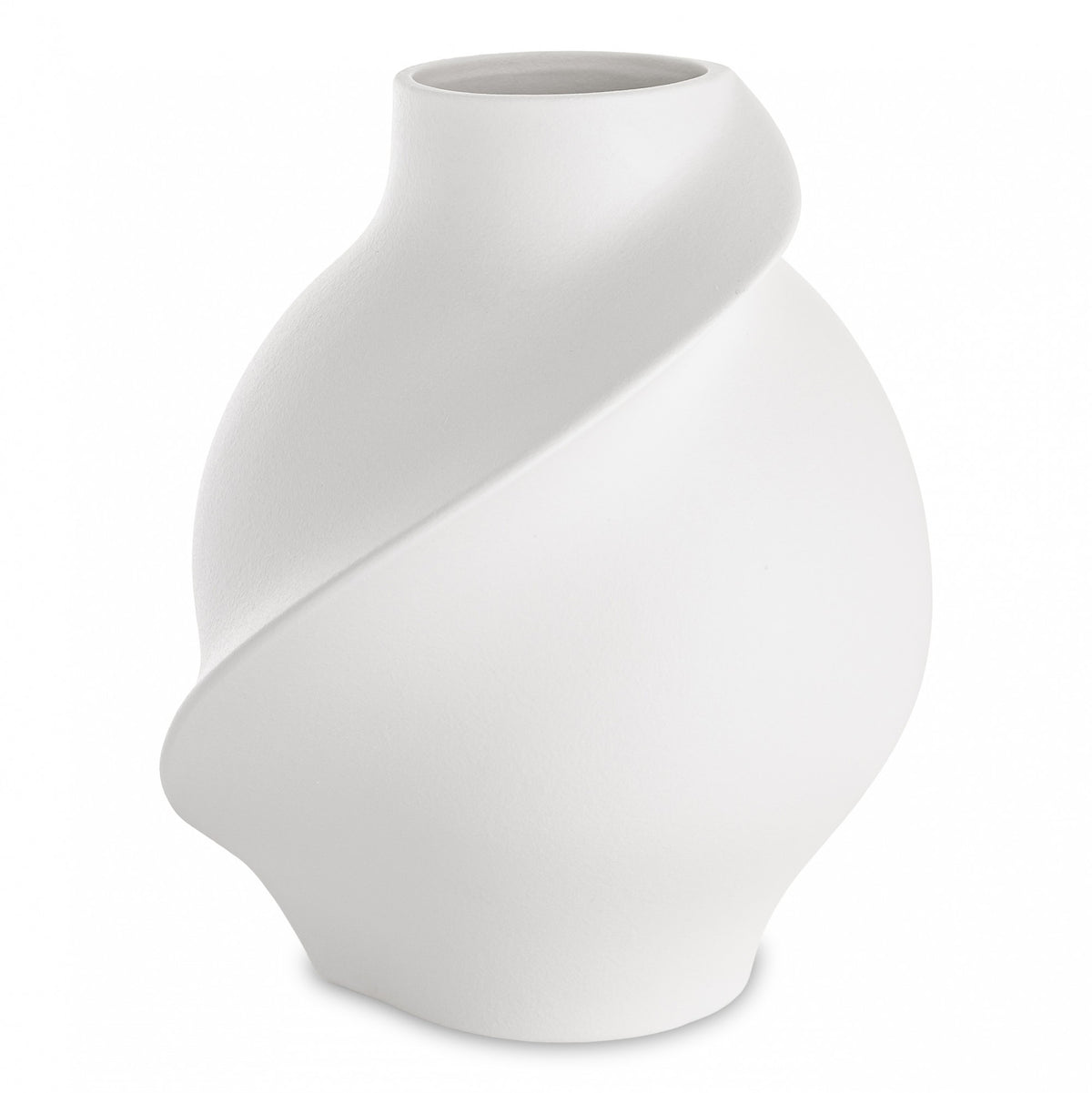 Vază din porțelan alb cu design minimalist modern, ideală pentru interioare luminoase, curate și elegante. Este perfectă pentru flori naturale sau artificiale și se potrivește în orice tip de decor contemporan. Adaugă un aer sofisticat și rafinat în casă.