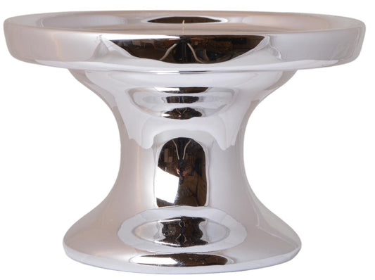 Ou ceramică decorativ pe suport auriu, 13x13x28,5cm, ornament de Paște sau decor elegant.