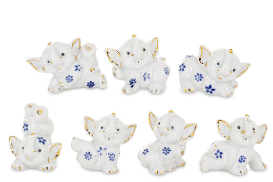 Figurină elefant ceramic mini, 4x3,5x3,5 cm, decor mic și elegant, ideal pentru colecții și birou