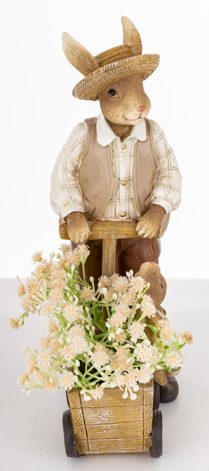 Iepuraș tata coș flori decor Paște