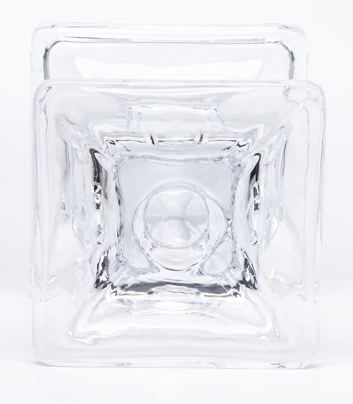 Sfeșnic de sticlă transparentă decorativ, ideal casă nouă, evenimente și decor elegant minimalist.