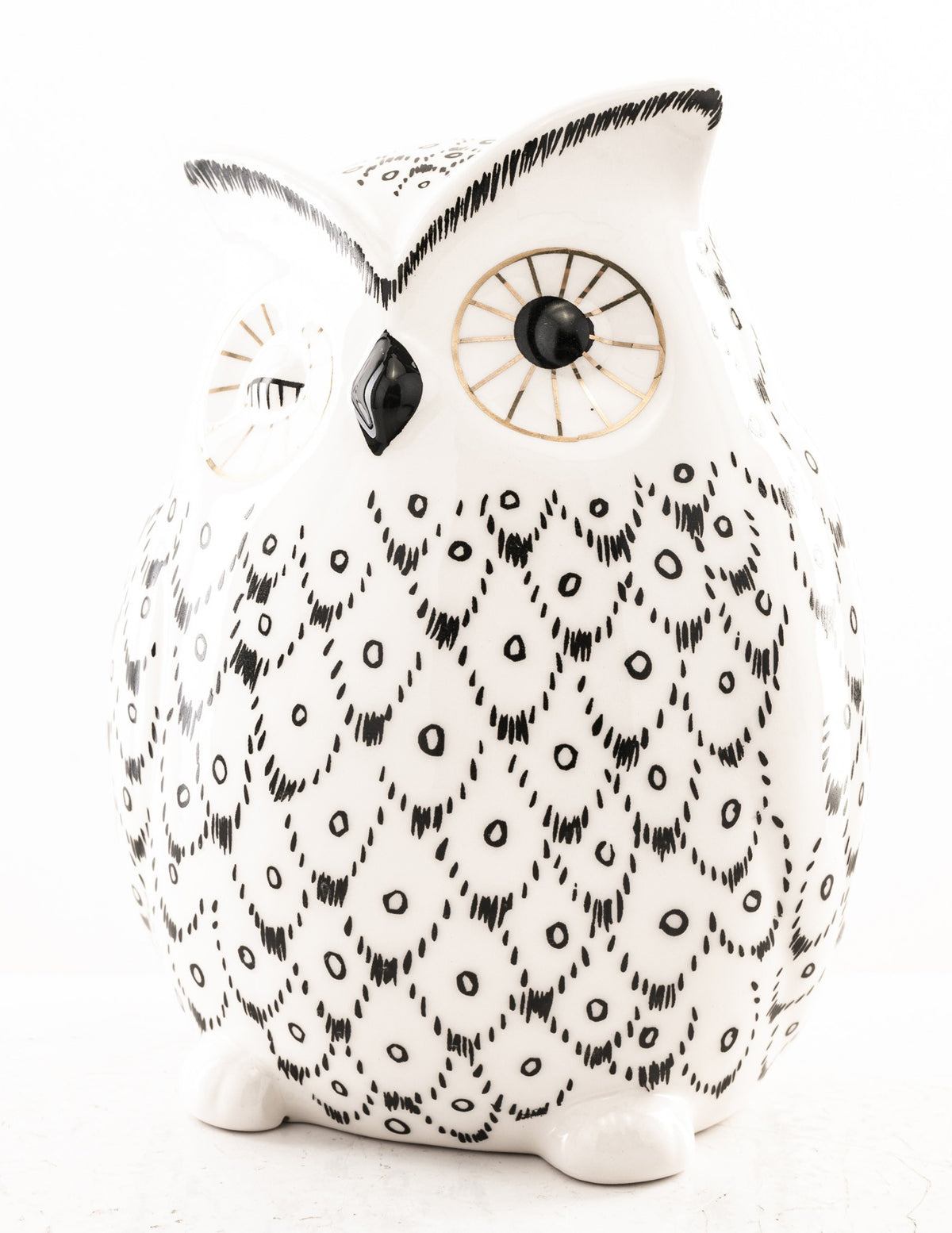 Figurină bufniță ceramică decorativă pentru raft, bibliotecă, birou sau living, obiect de decor potrivit și pentru un cadou original