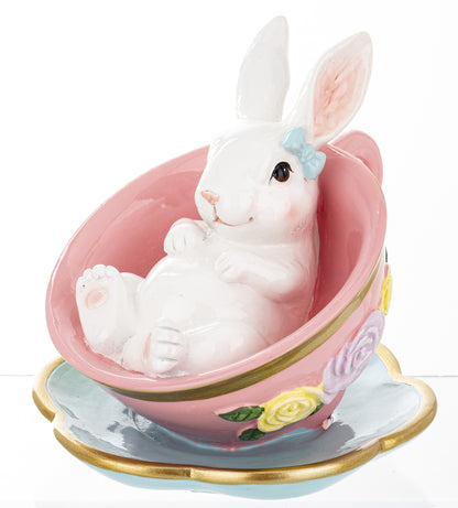 Decorașiune Paște iepure în cană aduce un accent decorativ aparte în locuință. O alegere inspirată pentru Paște, cadouri pentru familie, decor de primăvară și.