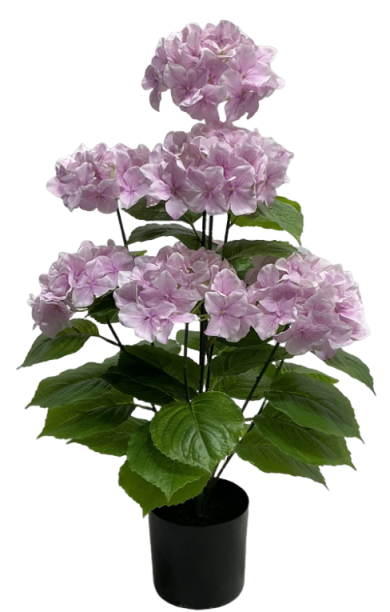 Hortensie artificială roz în ghiveci, ideală pentru decor feminin, romantic și elegant. Oferă volum și culoare fără întreținere, fiind perfectă pentru dormitor, living sau cadouri speciale.