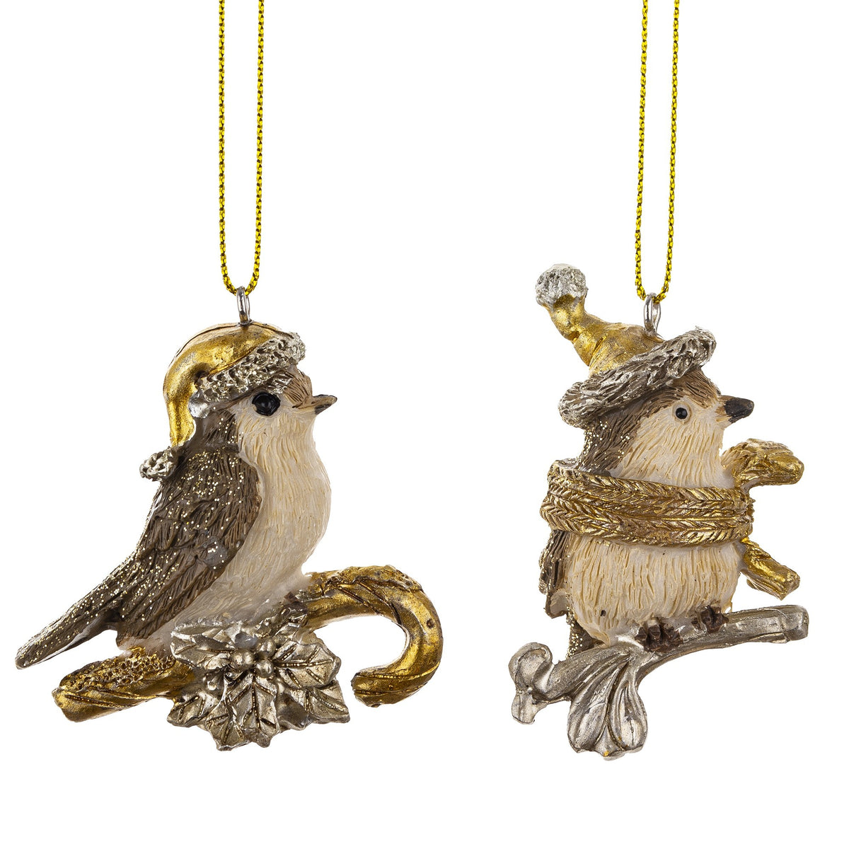 Figurină pasăre de agățat pentru decorul casei și al bradului, un accent delicat pentru Crăciun, iarnă, vitrine și cadouri oferite celor dragi tuturor.