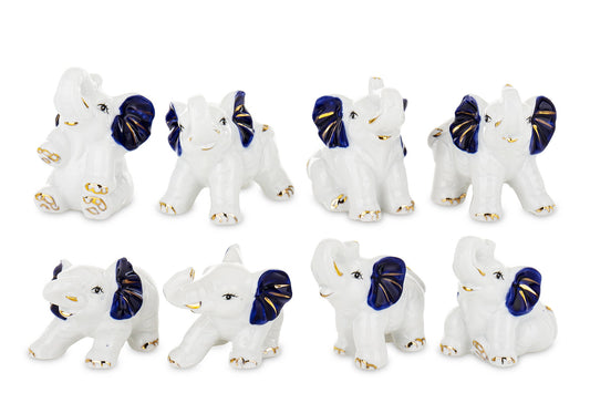 Figurină elefant ceramic mini, 6,5x5x4 cm, decor interior elegant și cadou simbolic