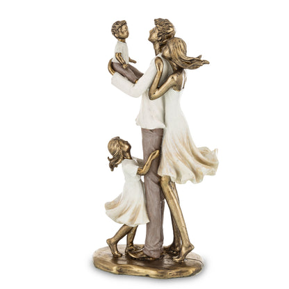 Figurină familie cu copii din rășină, ornament decorativ sentimental, cadou simbolic pentru casă