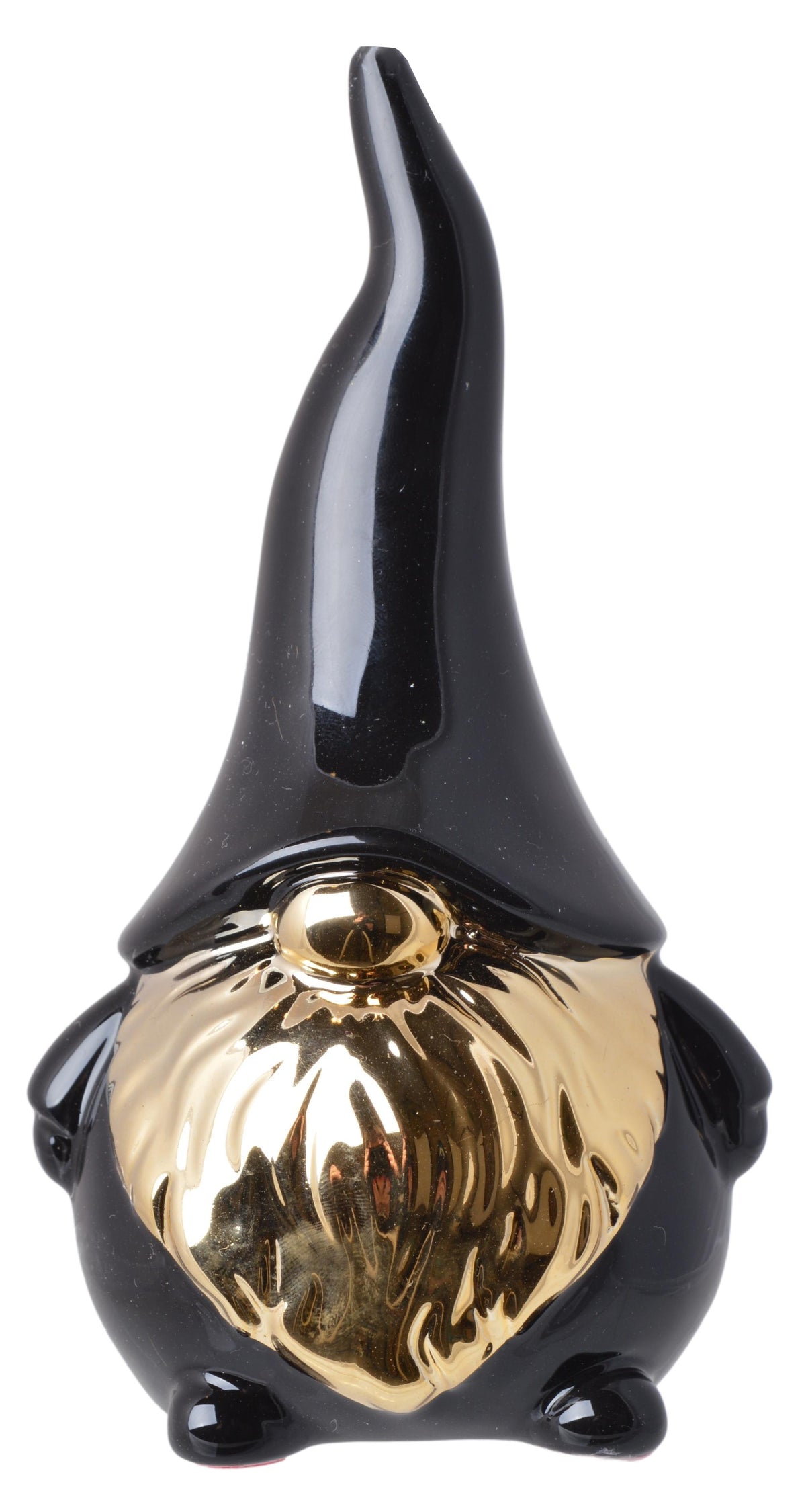 Figurină decorativă gnom realizată din ceramică în nuanțe elegante de negru și auriu, creată pentru a aduce stil și personalitate decorului de sărbători sau interiorului modern. Designul său sofisticat transformă această piesă într-un accent decorativ de impact pentru living, birou sau rafturi decorative. Combinația dintre negru și auriu oferă un aspect premium și elegant, potrivit pentru decoruri contemporane și festive. Este ideală pentru cadouri speciale sau pentru completarea unui decor
