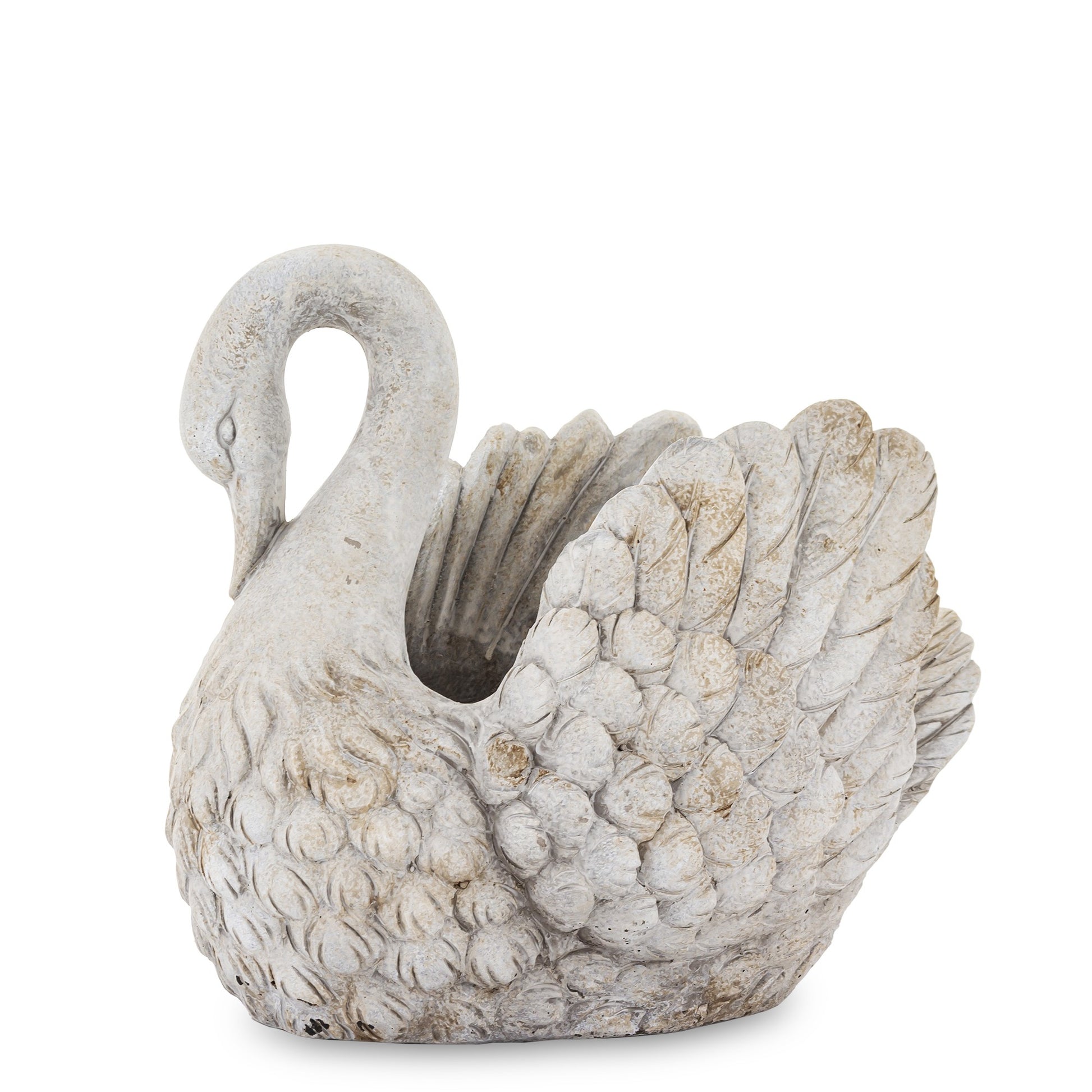 Ghiveci suport lebădă mare ciment 29 cm, ornament decorativ pentru plante de interior sau exterior.
