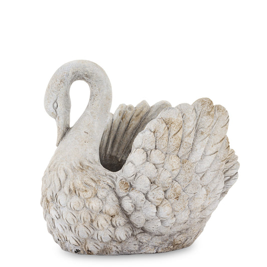 Ghiveci suport lebădă mare ciment 29 cm, ornament decorativ pentru plante de interior sau exterior.