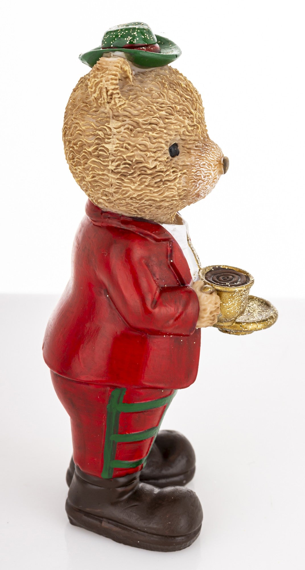 Figurină ursuleț cu ceașca de cafea aduce un accent decorativ aparte în locuință. O alegere inspirată pentru aniversări, casă nouă, cadouri pentru gazde.