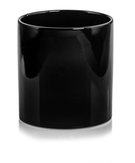 Ghiveci ceramică negru mare 22 cm, suport elegant și practic pentru plante.