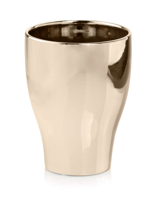 Ghiveci ceramic auriu 14x18 cm pentru orhidee, suport elegant și luxos pentru flori, decor interior și cadou