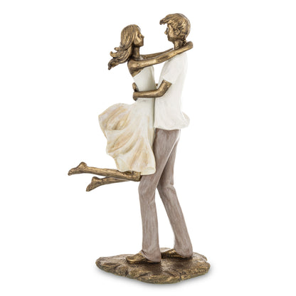 Figurină decorativă cuplu îmbrățișați, simbol al iubirii profunde, al stabilității și al conexiunii emoționale. Este ideală pentru decor romantic în casă, aducând căldură și emoție în living sau dormitor. Perfectă ca dar pentru aniversări, nuntă, Valentine’s Day sau casă nouă.