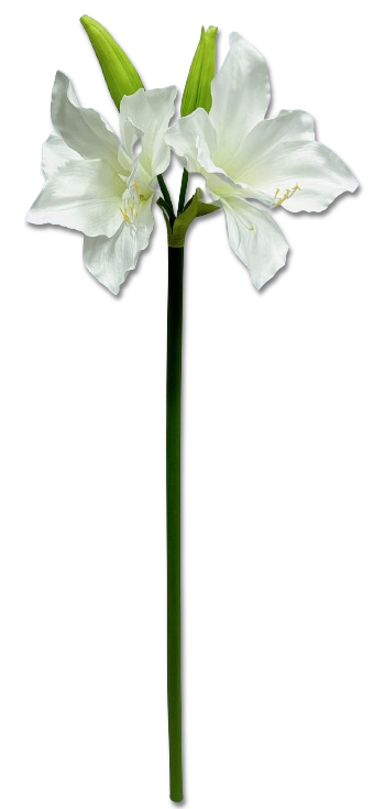 Amaryllis artificial alb mare, 106cm, floare decorativă impresionantă din plastic și silicon.