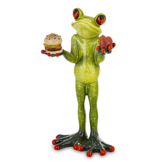 Figurină broască fast food din rășină, decor amuzant și original pentru casă, cadou pentru prieteni