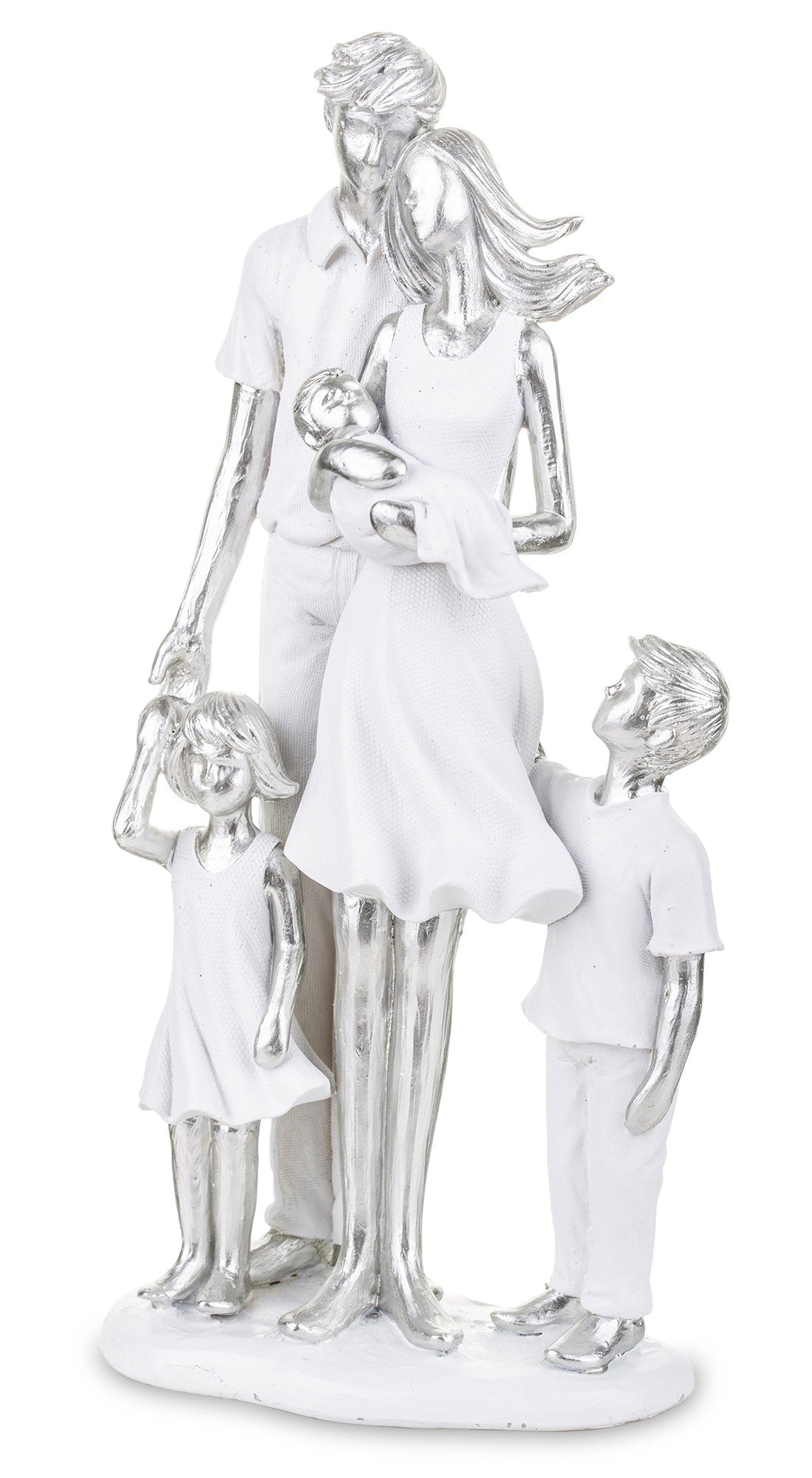 Figurină familie cu 3 copii 25x12x7cm, perfectă pentru cadou și decor familial.