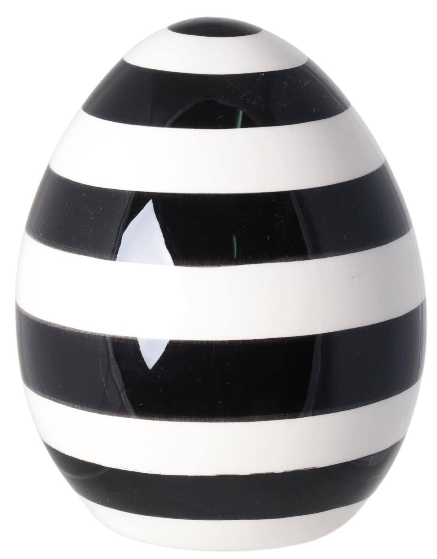 Ou ceramic decorativ alb-negru 8x8x9 cm, cadou elegant și decor festiv