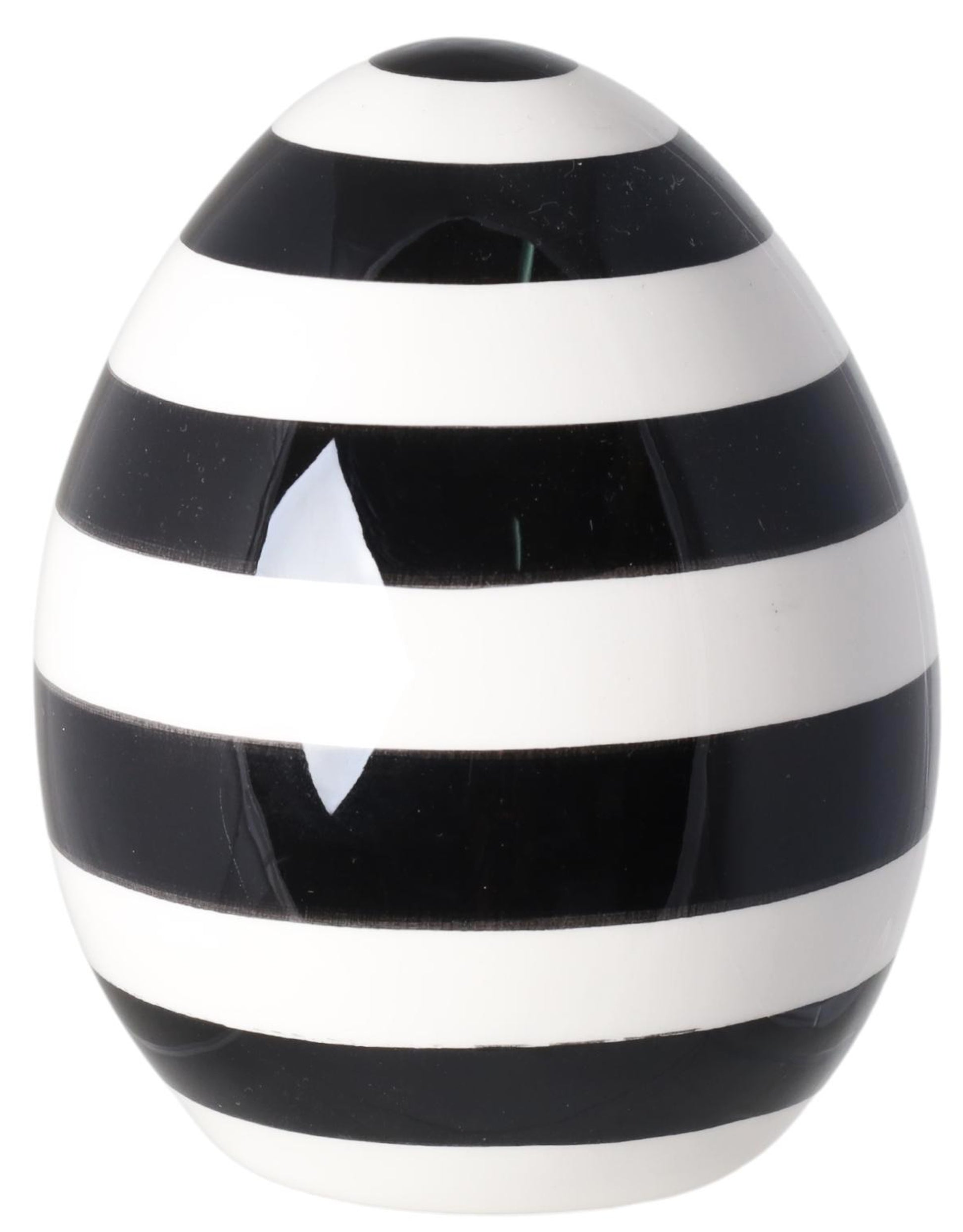 Ou ceramic decorativ alb-negru 8x8x9 cm, cadou elegant și decor festiv