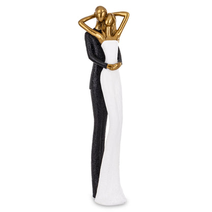Figurină decorativă cuplu îmbrățișați, simbol al iubirii profunde, al stabilității și al conexiunii emoționale. Este ideală pentru decor romantic în casă, aducând căldură și emoție în living sau dormitor. Perfectă ca dar pentru aniversări, nuntă, Valentine’s Day sau casă nouă.