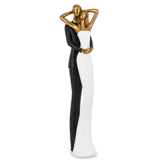 Figurină decorativă cuplu îmbrățișați, simbol al iubirii profunde, al stabilității și al conexiunii emoționale. Este ideală pentru decor romantic în casă, aducând căldură și emoție în living sau dormitor. Perfectă ca dar pentru aniversări, nuntă, Valentine’s Day sau casă nouă.